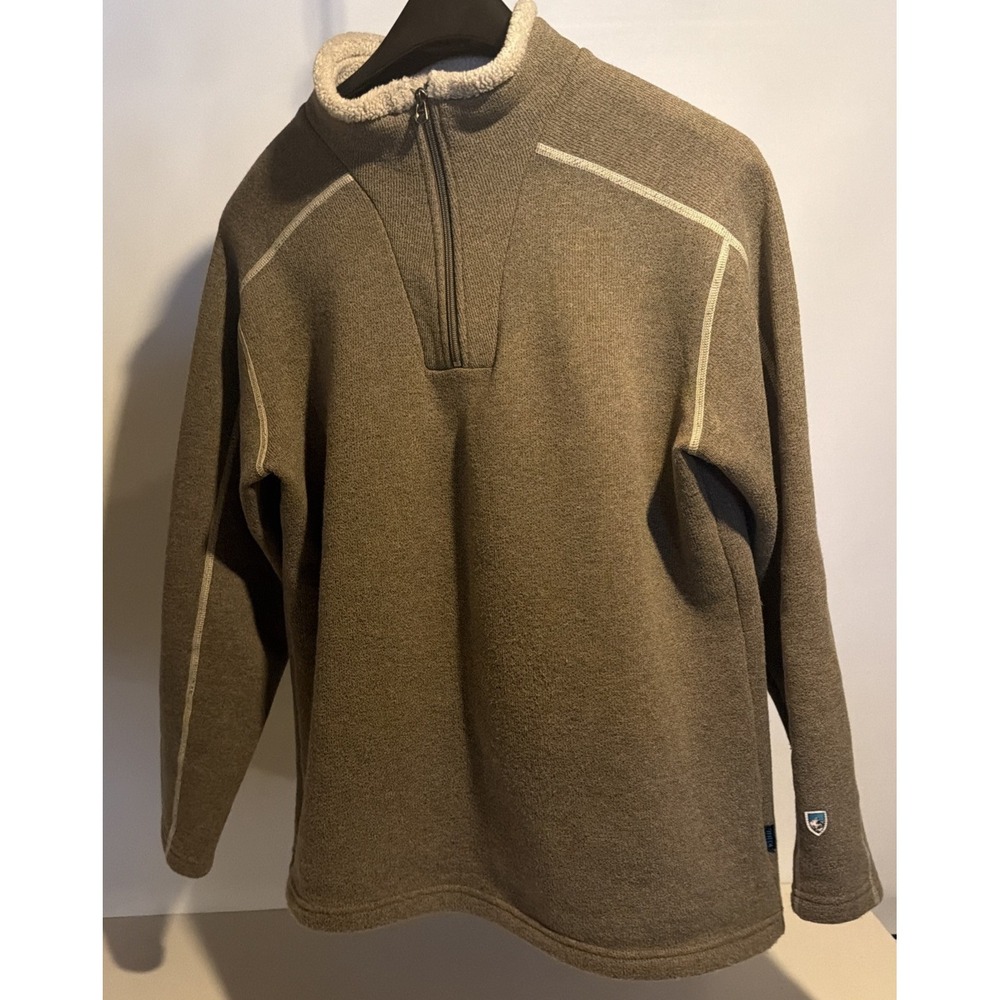 Kuhl $99 Europa 1/4 Pullover Alfpaca Fleece Sweater Jacket Oatmeal Mens XL